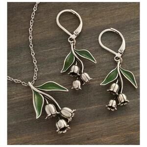 Lily of the valley - Necklace/Earring set - Silver - 20"